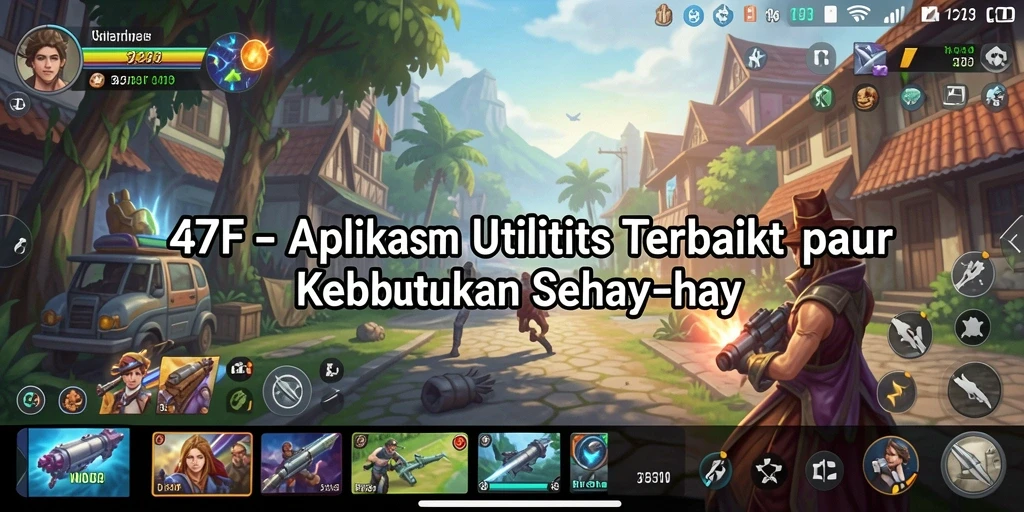 Tampilan utama aplikasi 47F yang menampilkan fitur-fitur utilitas.