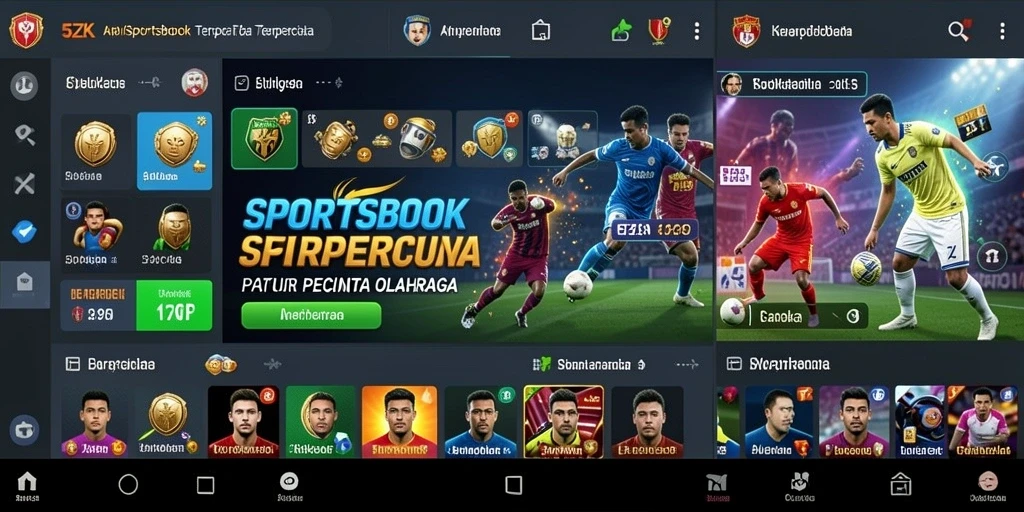 Screenshot utama menampilkan interface taruhan olahraga 5ZK yang menarik.