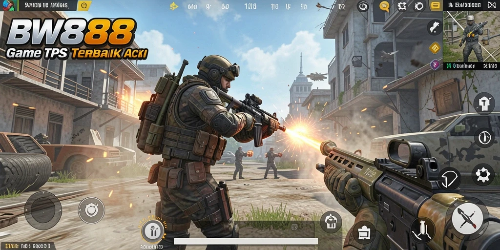 Tampilan gameplay BW888 dengan aksi mendebarkan di medan perang.