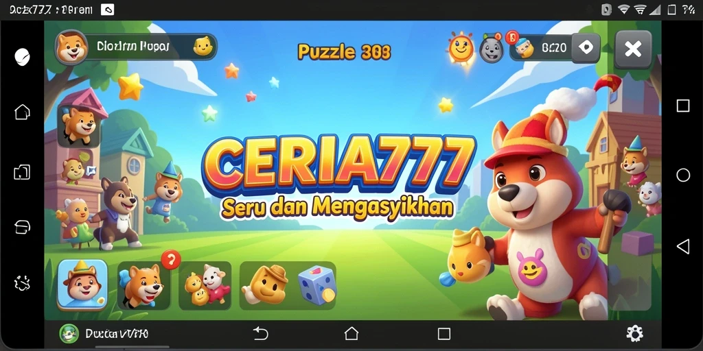 Screenshot CERIA777 menampilkan gameplay Puzzle yang menarik dan penuh warna.