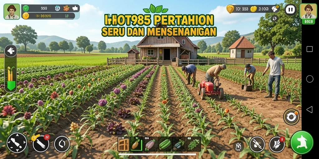 Menampilkan gameplay seru dengan aktivitas pertanian.