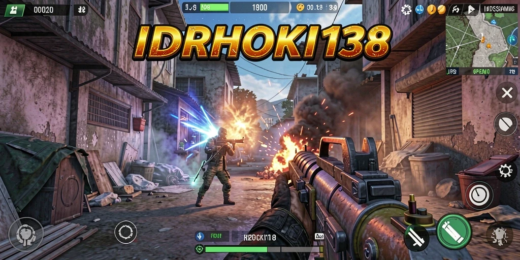 Tangkapan layar gameplay IDRHOKI138 yang menunjukkan aksi pertempuran TPS.