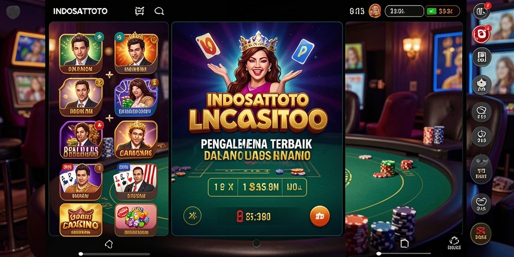 Screenshot gameplay INDOSATTOTO yang menampilkan keseruan Live Casino.