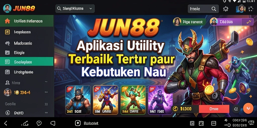 Tampilan utama aplikasi JUN88 dengan fitur-fitur Utility yang intuitif.