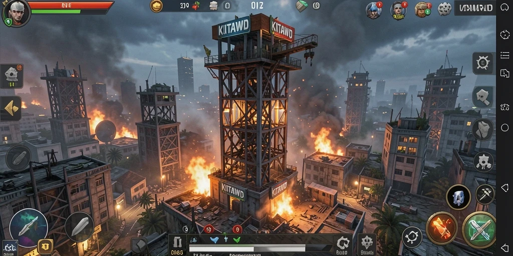 Menara pertahanan yang siap menghadapi gelombang musuh.