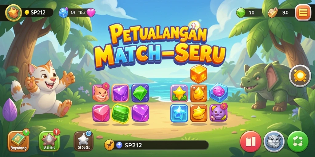 Tampilan gameplay SP212 dengan objek berwarna yang menyatu.