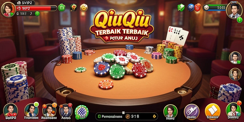 Tampilan layar permainan QiuQiu yang seru dan mendebarkan.
