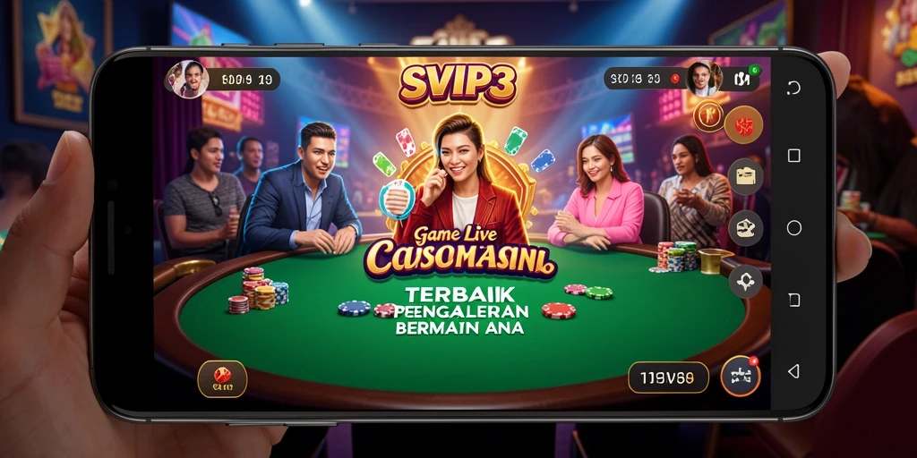 Tampilan langsung dealer di SVIP3 saat bermain Live Casino.