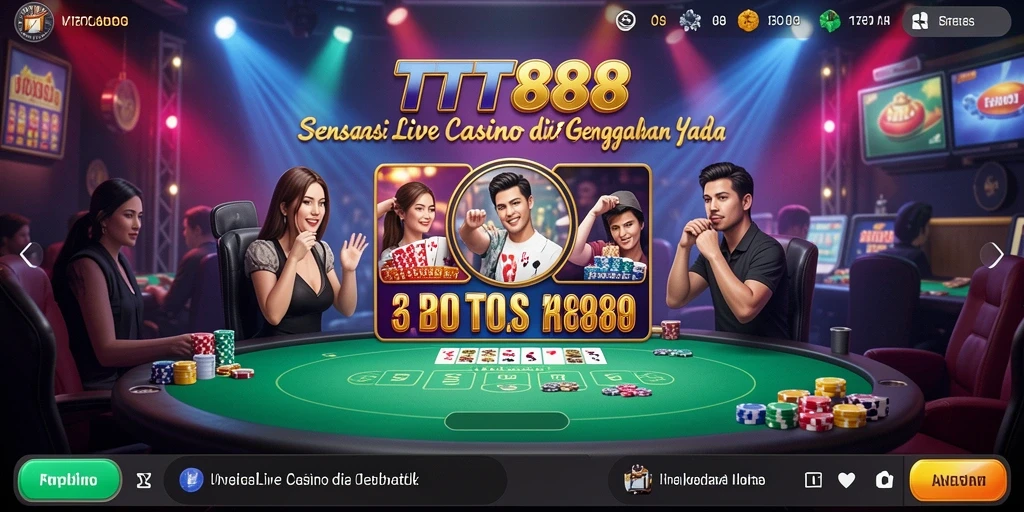 Tampilan gameplay TTT888 dengan dealer langsung yang menghibur.