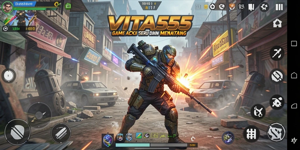 Screenshot gameplay VITA555 yang menunjukkan aksi seru dan intens.